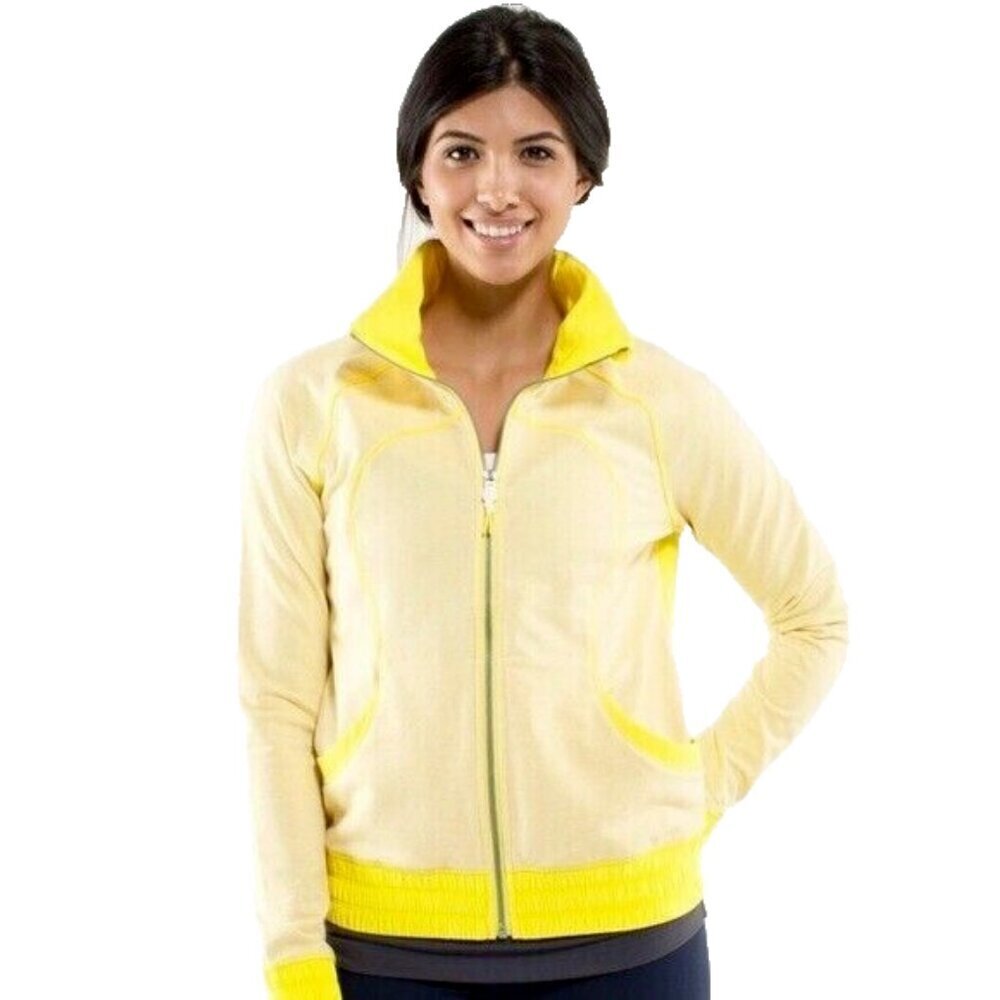 Lululemon jacket top Blissed Out athletic jacket in sizzle yellow  zip up 6